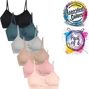 Stylish Seamless Bralette by Sofra Criss-Cross Design & Removable Pads Pack of 6
